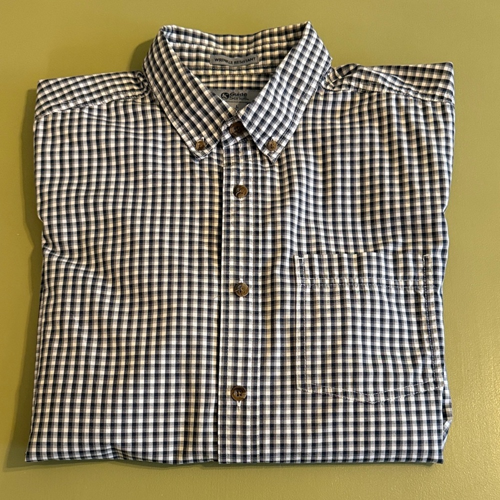 Guide Series Men's Black and White Checkered Button Down Shirt